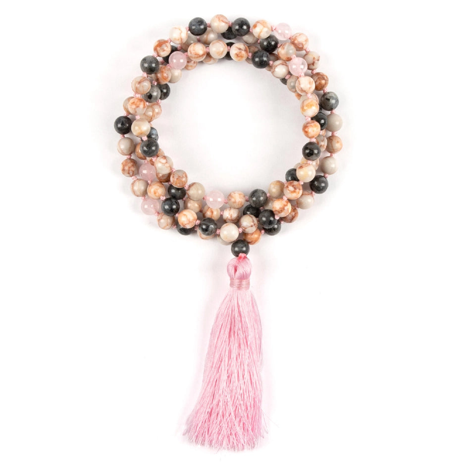 Myga Healing Mala Bead Necklace, mala-koru