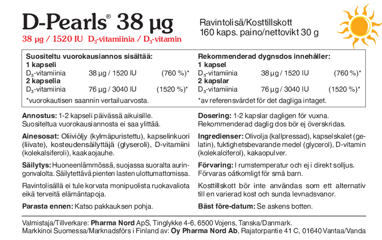 D-Pearls 38 ug  160 kaps.