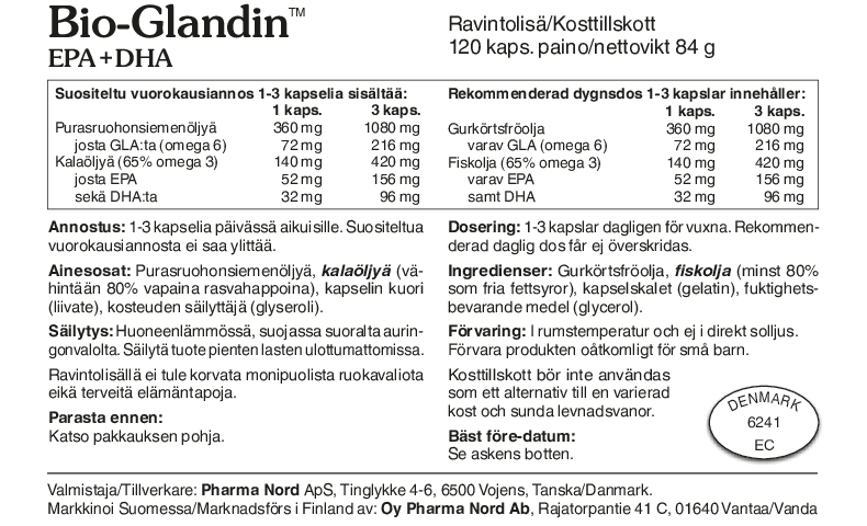 Bio-Glandin EPA+DHA 120kps.