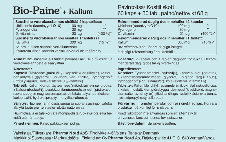 Bio-Paine+Kalium  60k + 30 t