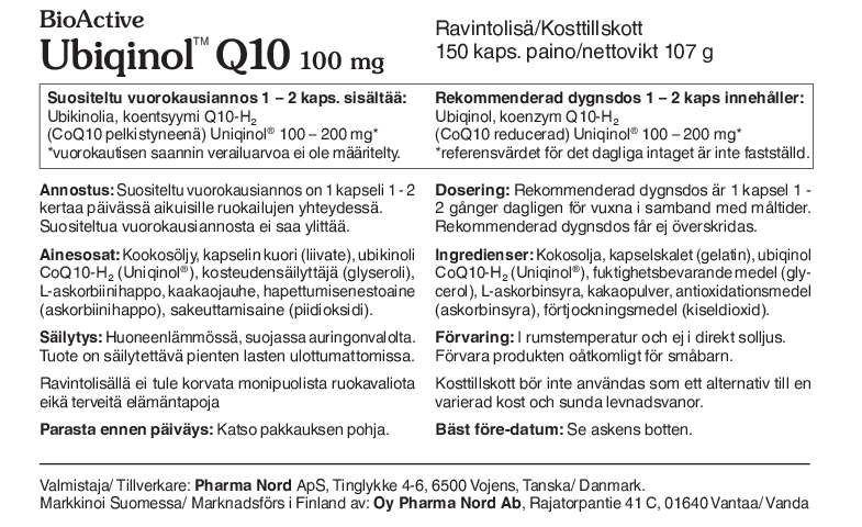 BioActive Q10 Ubiqinol® 100 mg 150 kaps.