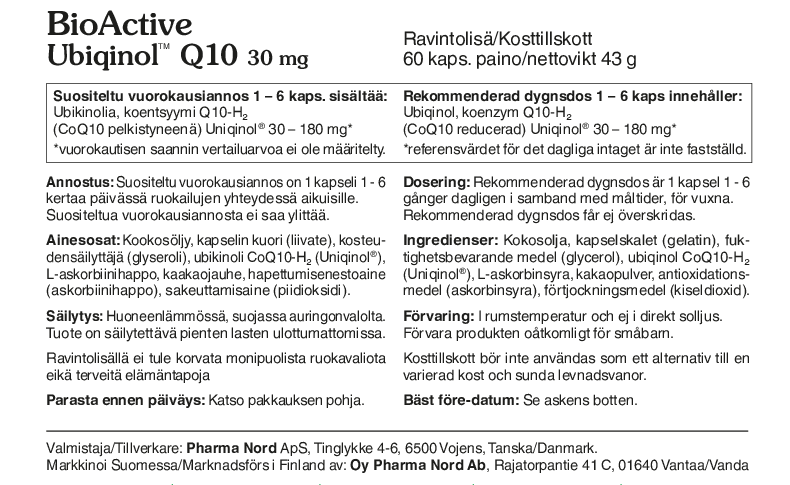 BioActive Q10 Ubiqinol 30mg 60kps.