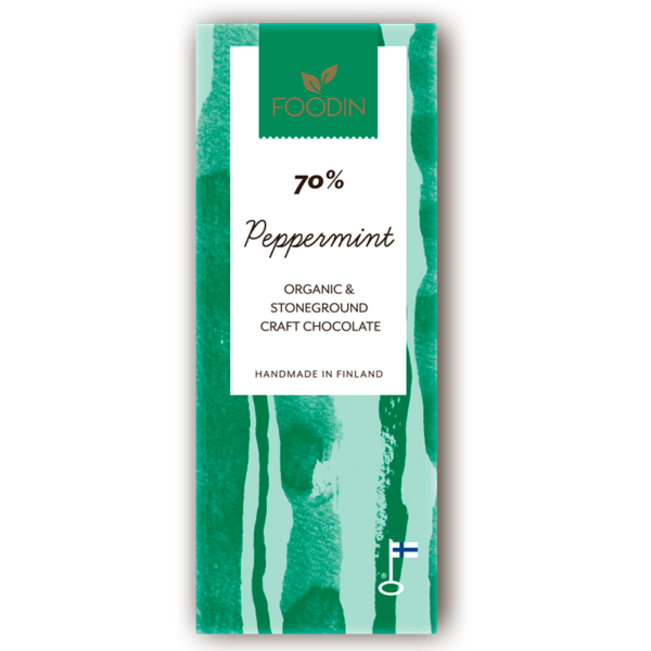 Foodin - Raakasuklaa (L)70 % peppermint