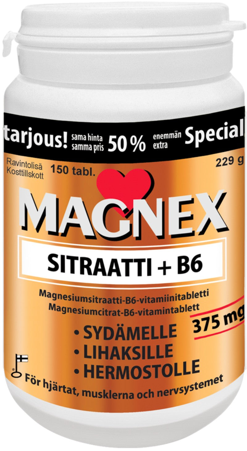 Magnex Sitraatti 375 mg + B6 kampanjakok