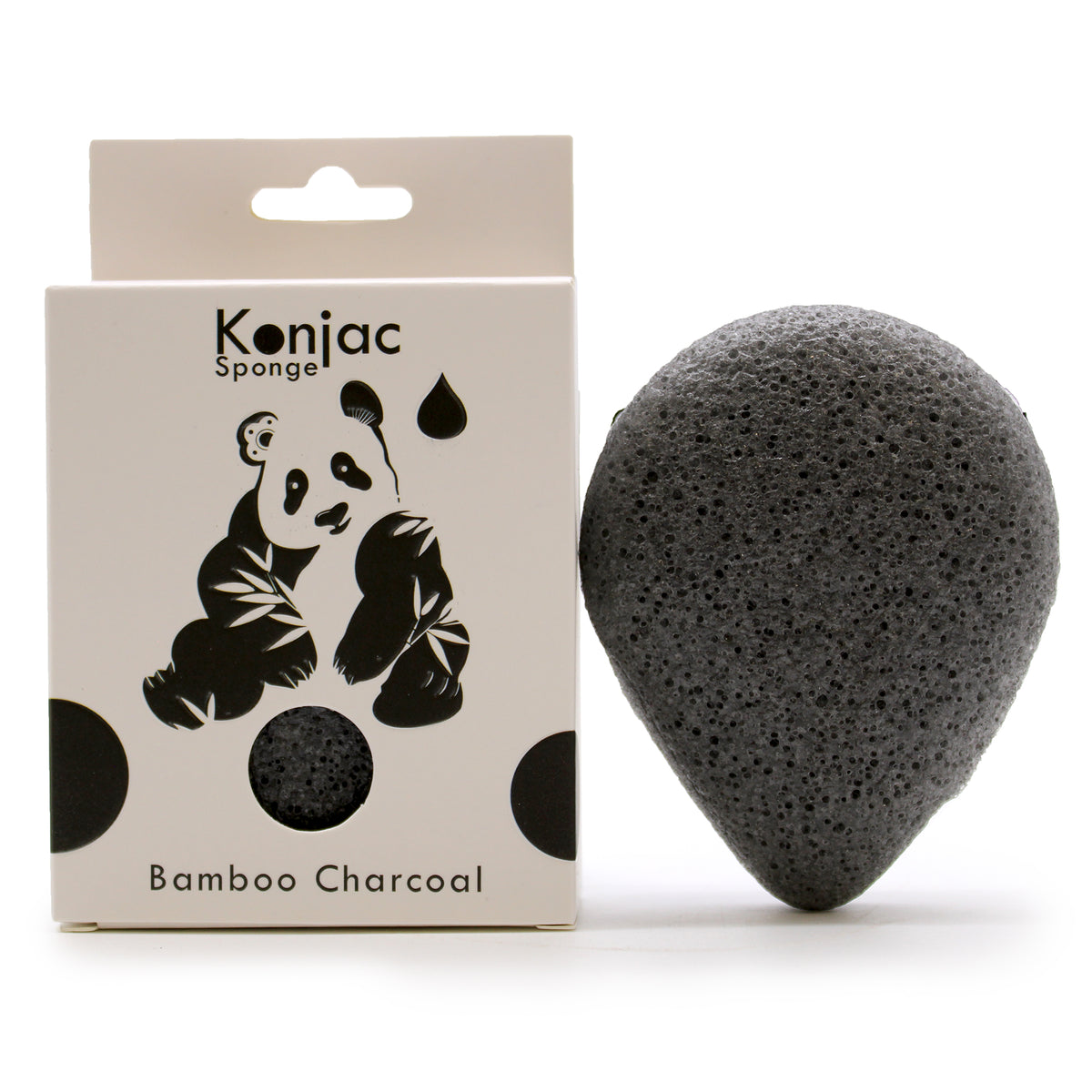 Teardrop Konjac Sponge Bambo-Charcoal