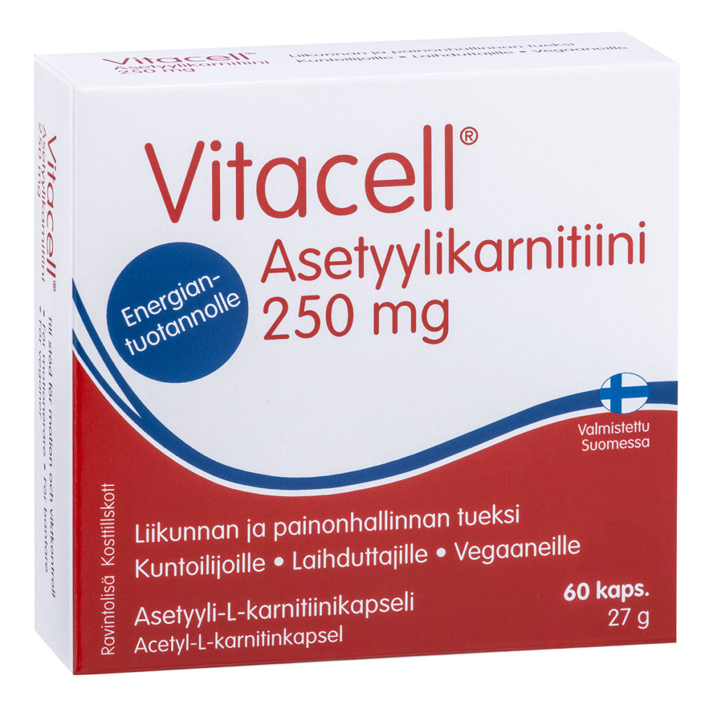 Vitacell Asetyylikarnitiini 250mg