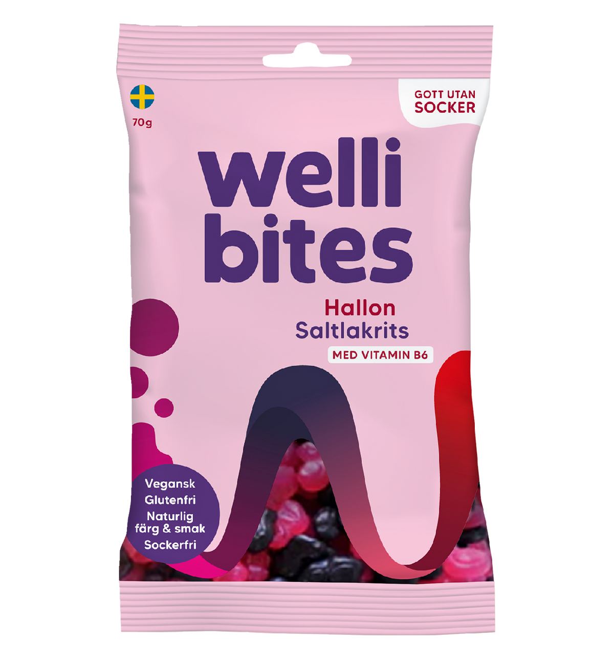 Wellibites Vadelma &amp; Lakritsi  70g