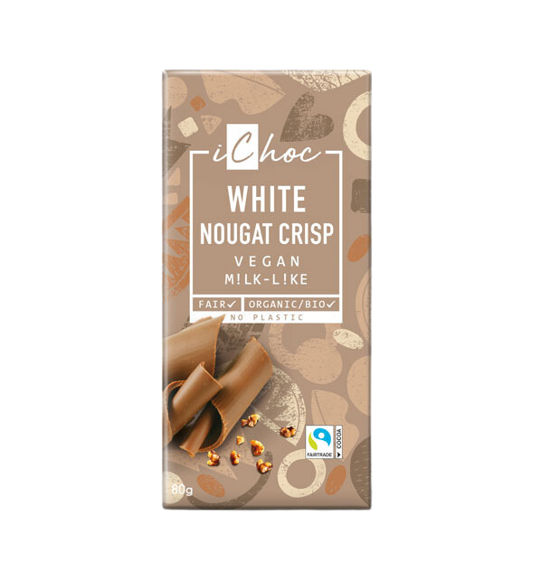 iChoc Nougat Crisp valkosuklaalevy 80g