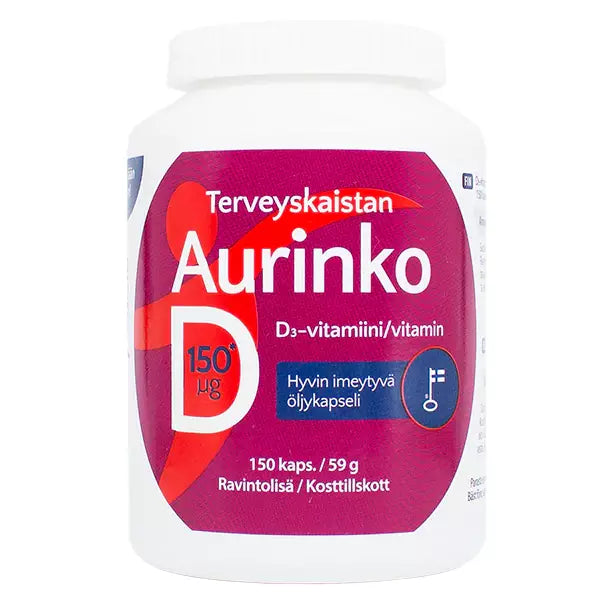 Terveyskaistan Aurinko D 150 µg 150kps.